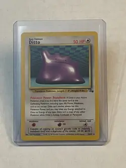 VTG Pokemon TCG Ditto 18/62 Fossil Set Non Holo Rare Unlimited WOTC 1999 LP - Image 1