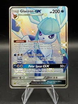 2019 Pokemon Sun & Moon Hidden Fates GLACEON GX #SV55 Shiny Rare Full Art - Image 1