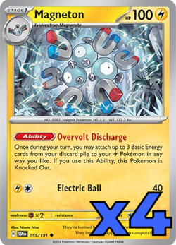 Magneton 059/191 Sv08: Surging Sparks PLAYSET x4 - Pokemon TCG - NM - Image 1