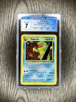 Politoed CGC 7 Pokemon WOTC 2001 Neo Discovery 8/75 Holo Double Swirls POP 23 - Image 1