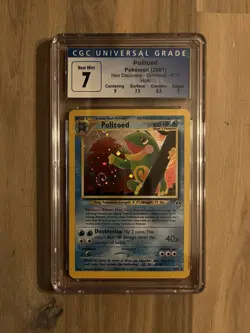 Politoed CGC 7 Pokemon WOTC 2001 Neo Discovery 8/75 Holo Double Swirls POP 23 - Image 3