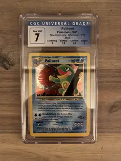 Politoed CGC 7 Pokemon WOTC 2001 Neo Discovery 8/75 Holo Double Swirls POP 23 - Image 4