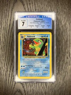 Politoed CGC 7 Pokemon WOTC 2001 Neo Discovery 8/75 Holo Double Swirls POP 23 - Image 5