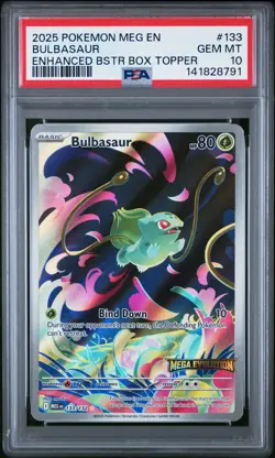 2025 POKEMON MEG EN-MEGA EVOLUTION ENHANCED BOOSTER BOX TOPPER BULBASAUR PSA 10 - Image 1
