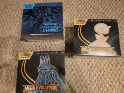 Pokemon Mega Phantasm Flames Elite Trainer Box And Two Mega Evolution ETB New - Image 1
