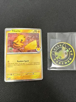 Pikachu 051 /162 Stamped 2026 Pokemon Day 30 Promo TCG With Coin - Image 1