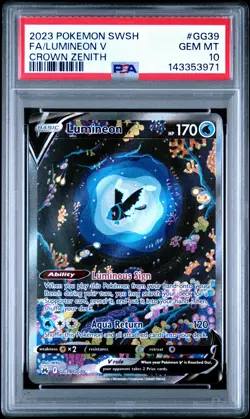 2023 POKEMON SWORD & SHIELD CROWN ZENITH #GG39 FULL ART/LUMINEON V PSA 10 - Image 1
