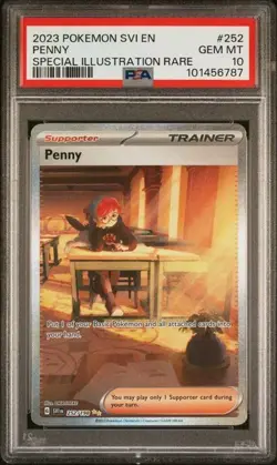 PSA 10 Penny 252/198 SIR Scarlet and Violet Base Set Pokemon TCG - Image 1