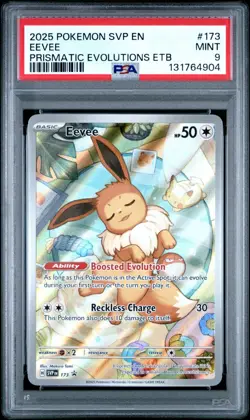 2025 POKEMON SVP EN-SV BLACK STAR PROMO #173 EEVEE PSA 9 - Image 1