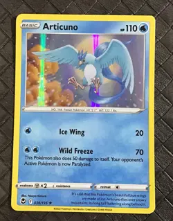 POKEMON CARD ARTICUNO 036/195 Silver Tempest Rare Holo - Image 1