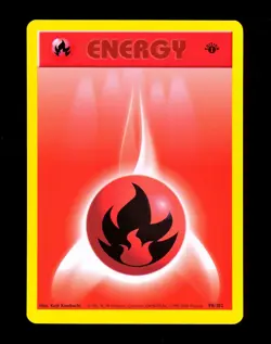 2000 Pokemon FIRE ENERGY Base Set 1ST EDITION CHINESE Non Holo Card 98/102 MINT - Image 1