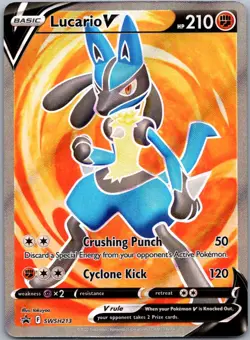 Lucario V SWSH213 SWSH: Sword & Shield Promo Cards Promo Holofoil NM - Image 1