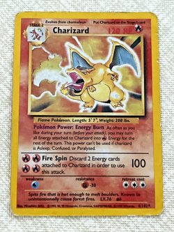 CHARIZARD 1999 HOLO CARD 4/102 BASE SET BLACK STAR PROMO - Image 1