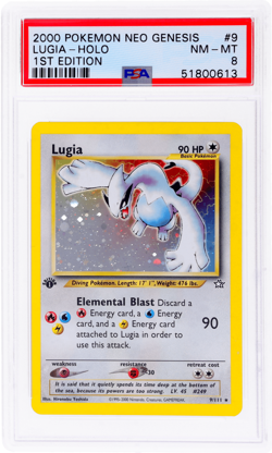 2000 Pokemon Neo Genesis Lugia 1st Edition Holo #9 PSA 8 - Image 1