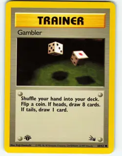 Gambler - 1st Edition - 60/62 Fossil Set - Pokemon TCG - 1999 - Image 1