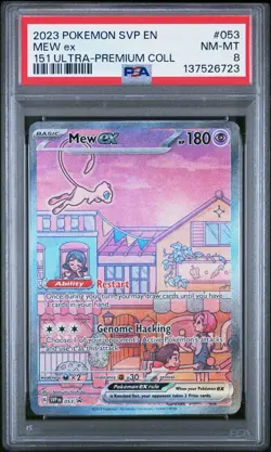 2023 POKEMON SVP EN-SV BLACK STAR PROMO 151 ULTRA-PREM COLL #053 MEW EX PSA 8 - Image 1