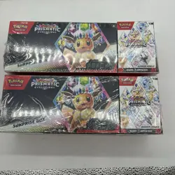 (LOT OF 2) Pokemon Prismatic Evolutions Sam’s Club Surprise Box + Booster Bundle - Image 1
