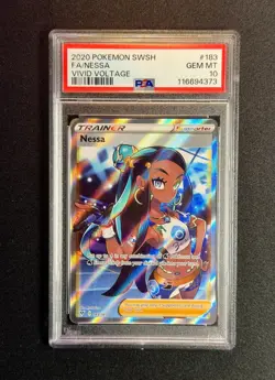 PSA 10 NESSA POKEMON SWORD & SHIELD VIVID VOLTAGE #183 FULL ART - Image 1