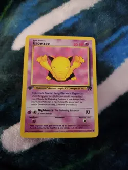 1st Edition Pokemon Team Rocket Drowzee Common 54/82 NM - Image 3