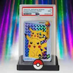 Double Pikachu Prism 1998 Bandai Carddass Vending #3 Japanese Pokemon PSA 9 MINT - Image 1