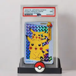 Double Pikachu Prism 1998 Bandai Carddass Vending #3 Japanese Pokemon PSA 9 MINT - Image 2