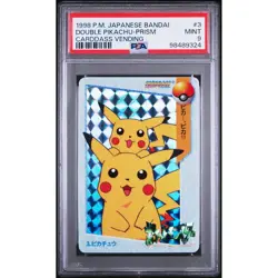 Double Pikachu Prism 1998 Bandai Carddass Vending #3 Japanese Pokemon PSA 9 MINT - Image 4