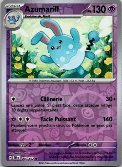 Carte Pokemon azumarill 065/162 Reverse - 2024 - Image 1