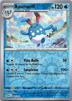 Carte Pokemon Azumarill 045/193 Reverse - 2023 - Image 1