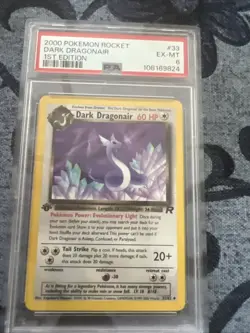 DARK DRAGONAIR 33/82 TEAM ROCKET 1ST EDITION POKEMON NON HOLO PSA 6 - Image 1