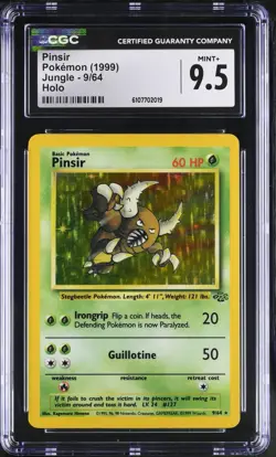 Pokemon CGC 9.5 Pinsir Holo - Jungle Unlimited 9/64 - Image 1