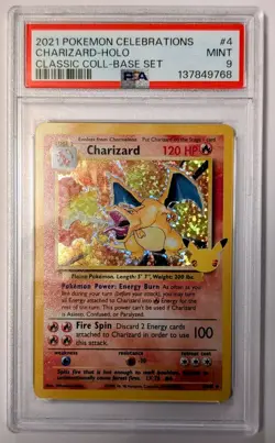 2021 Pokemon Celebrations Charizard Holo Classic Collection Base Set PSA 9 - Image 1