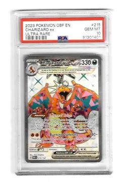 2023 POKEMON OBF EN-OBSIDIAN FLAMES ULTRA RARE #215 CHARIZARD EX PSA 10 - Image 1
