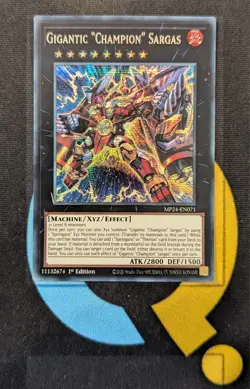 MP24-EN071 Gigantic ''Champion'' Sargas Prismatic Secret Rare 1st Edition YuGiOh - Image 1
