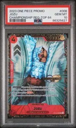 2023 ONE PIECE PROMOS CHAMP REGIONAL-TOP 64 #008 JOZU PSA 10 - Image 1