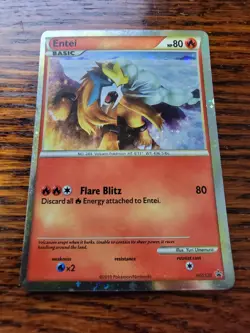 Entei HGSS20 Promo HeartGold SoulSilver Pokemon Card Holo Foil Rare MP - Image 1