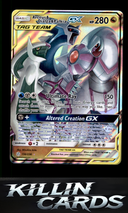 Arceus & Dialga & Palkia GX 156/236 Pokemon Ultra Rare SM - Cosmic Eclipse Card - Image 1