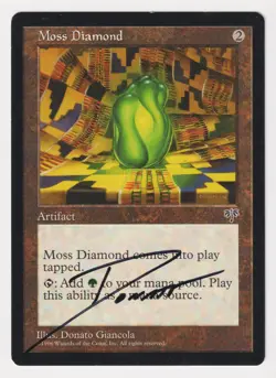 Signed Moss Diamond MP Mirage Artist Donato Giancola 1996 WOTC MTG Magic Vintage - Image 1