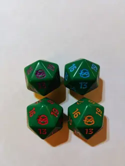 Teenage Mutant Ninja Turtles MTG TCG Complete Set of 4 Spindown Dice - Image 1