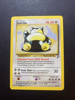 Snorlax 030/130 Base Set 2 Regular Non Holo Pokemon WOTC NM - Image 1