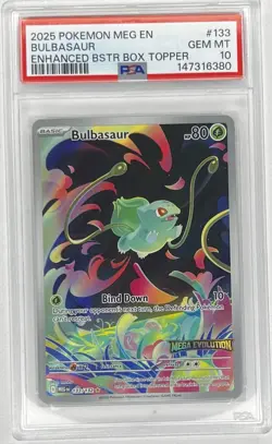 2025 Pokemon MEG EN Bulbasaur #133 Box Topper PSA 10 GEM MT - Image 1