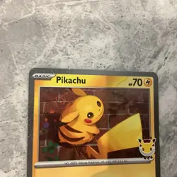 Pikachu 051/162 HOLO SWIRL Pokemon Day 30th Anniversary Stamped with Coin N/M - Image 1