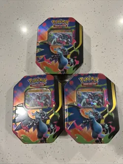Charizard X Tins Lot of 3 Brand New Sealed Pokemon TCG - Image 1