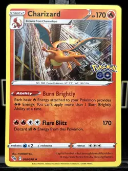 POKEMON 2022 GO - CHARIZARD 010/078 - HOLO RARE - ENGLISH - NM - Image 3