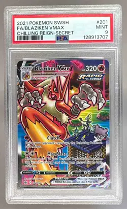 128913707 Blaziken VMAX 2021 Pokemon Sword & Shield Chilling Reign #201 PSA 9 - Image 1