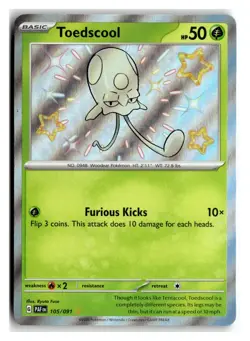 Toedscool Shiny Rare Grass Holo SV: Paldean Fates #105/091 [NM] Pokemon TCG - Image 1