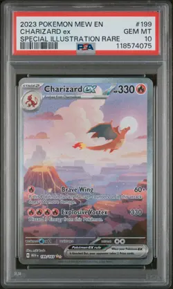 2023 POKEMON MEW EN-151 SPECIAL ILLUSTRATION RARE #199 CHARIZARD EX PSA 10 - Image 1