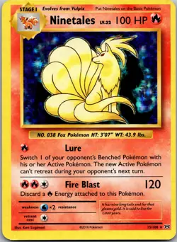 MISCUT ERROR Ninetales HOLO RARE 15/108 Pokemon XY Evolutions 2016 NM/M - Image 1