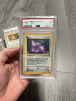 Pokemon 1999 Fossil Ditto Holo #3 PSA 9 - Image 1