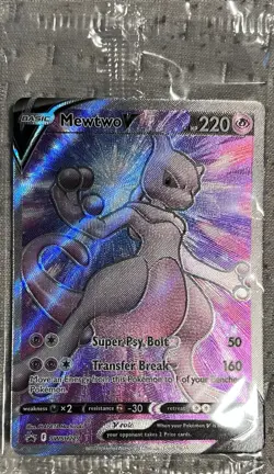 SEALED Mewtwo V SWSH229 Black Star Promo Full Art Holo Pokemon GO TCG 2022 NM - Image 1