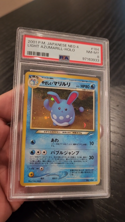 LIGHT AZUMARILL - HOLO - PSA 8 - 2001 POKEMON JPN Neo 4 - #184 - Image 2